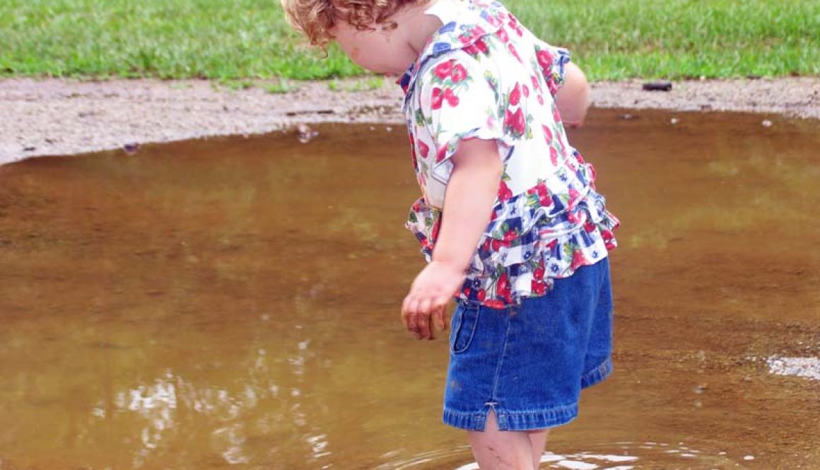 Mud puddle fun!